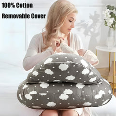 PandaEar nursing pillow showcases large size ideal for mom and baby