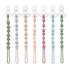 PandaEar one-piece pacifier clip keeps pacifier secure and clean during outings.
