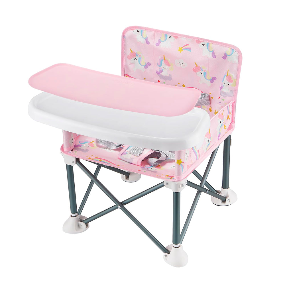 PandaEar portable booster seat folded for travel and easy packing.