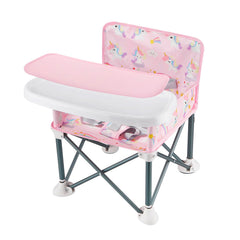 PandaEar portable booster seat folded for travel and easy packing.
