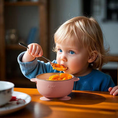PandaEar stainless steel bowl close-up highlights durable, hygienic design and BPA-free silicone sleeve.