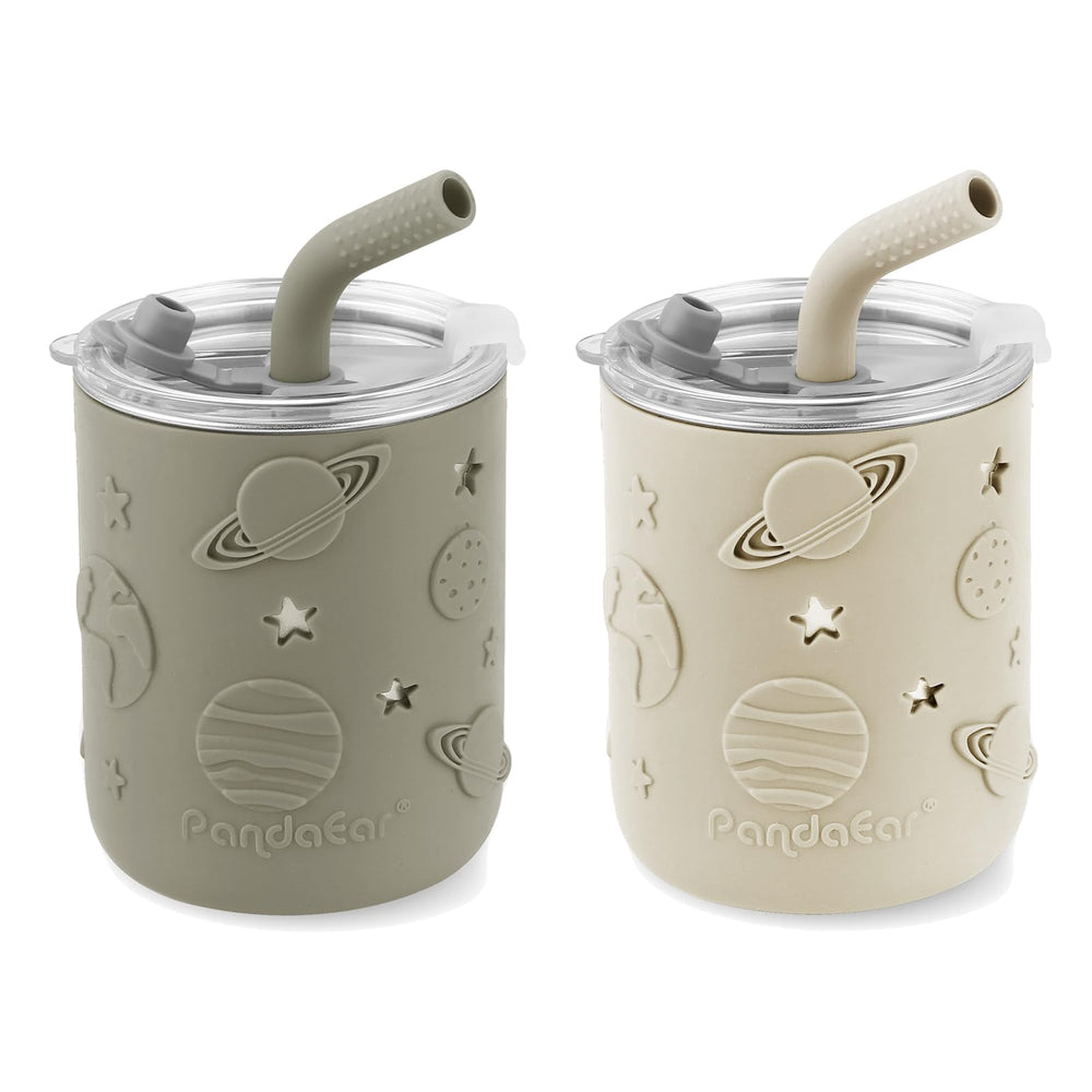 PandaEar stainless steel toddler cup body beige for rust-free, durable hydration.