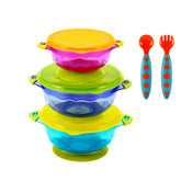 PandaEar Stay Put bowls with suction base stabilize meals on high chairs for less mess