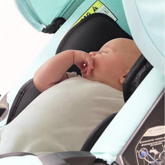 PandaEar universal stroller pad back view highlights non-slip silicone backing for secure positioning.