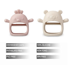 PandaEar teether handle provides easy grip for curious little hands.