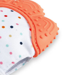 PandaEar teething mitten crinkle sound keeps baby engaged during play.
