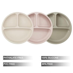 PandaEar divided toddler plate keeps meals organized with three sections for independence