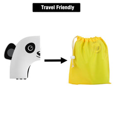 PandaEar travel-friendly folding seat ready for airplane or car trips