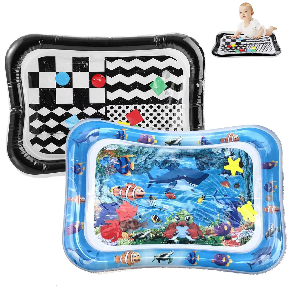 PandaEar water play mat setup shows easy inflation for tummy time.