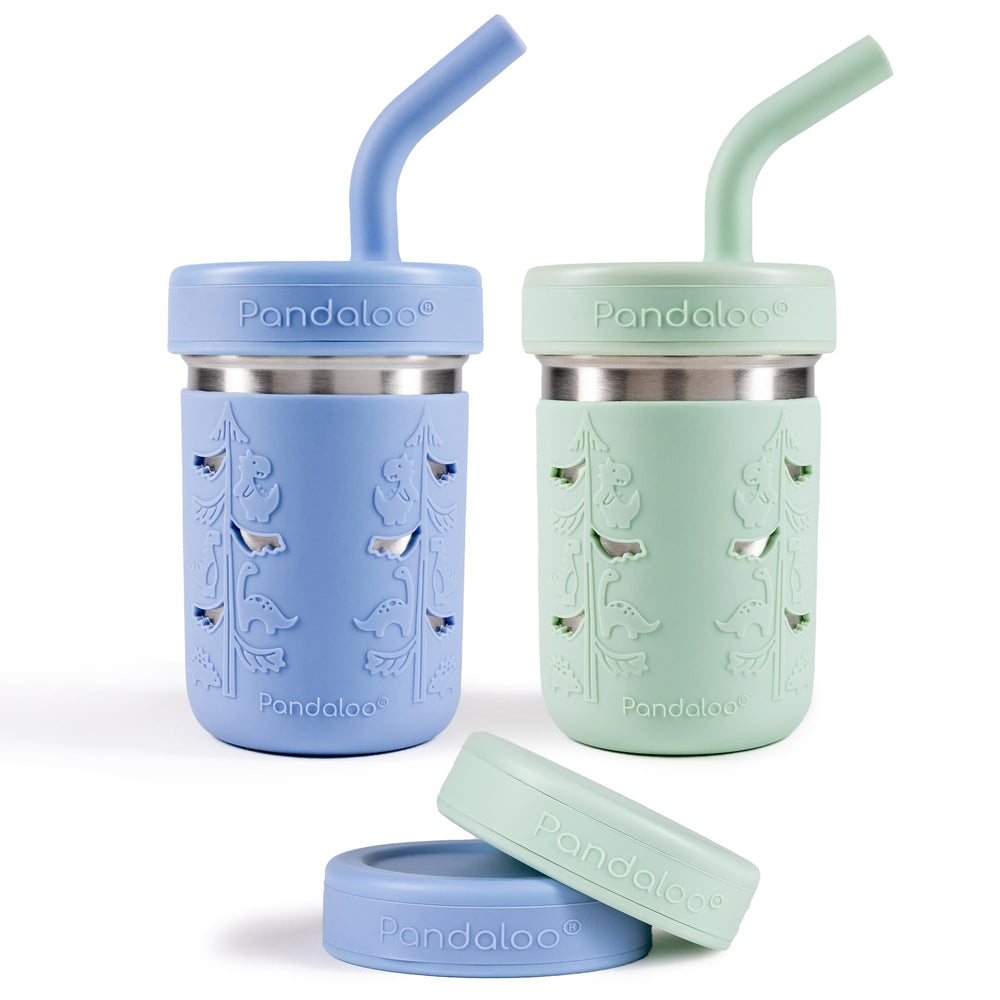 Pandaloo Smoothie Cups for Kids 10oz cup with straw enables independent sipping on the go