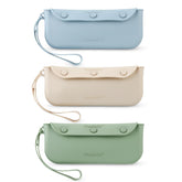 PandaEar 3-pack bags closed top view, compact organizer for on-the-go meals.