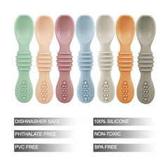 PandaEar silicone spoons designed for gentle gums during self feeding