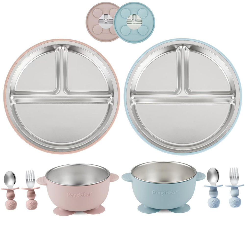 PandaEar 8PCS Baby Feeding Set ready for self-feeding training.