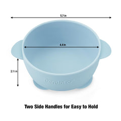PandaEar baby suction bowl brown close-up emphasizes secure grip and spill prevention