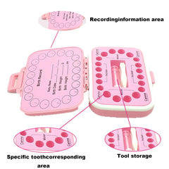 PandaEar keepsake box open lid, 20 labeled slots for neat tooth storage