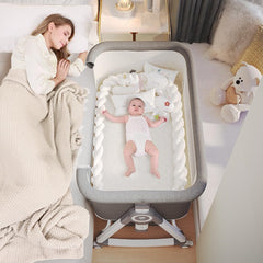 PandaEar bassinet wheels with locking brakes allow smooth, secure room-to-room mobility
