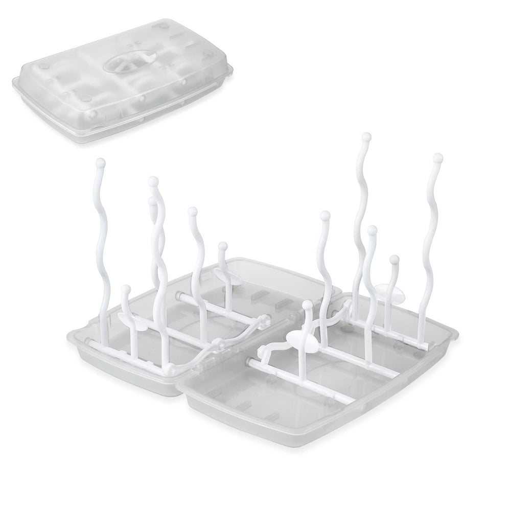 PandaEar collapsible bottle rack folded, showcasing compact travel-friendly design.