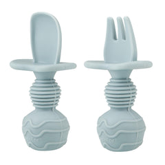 PandaEar ergonomic-handle baby spoon shows easy grip for comfortable scooping