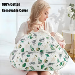 PandaEar nursing pillow with baby in position—promotes comfortable nursing.