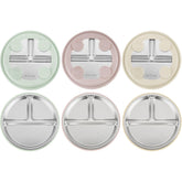 PandaEar plates suction-base closeup showing secure grip for spill-free mealtime.