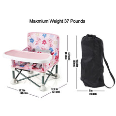 PandaEar portable baby seat setup on the beach for outdoor meals