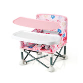 PandaEar portable baby seat folded pink for easy travel and storage