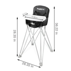 PandaEar high chair tray adjusted to baby dining position during travel.