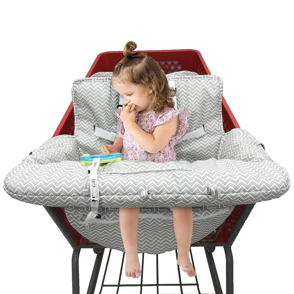 PandaEar shopping cart cover front view with 360-degree protection for clean carts.