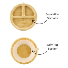 PandaEar suction base adheres to surfaces to prevent spills during self-feeding.