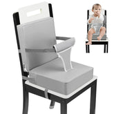 PandaEar toddler booster seat at dining table with backrest for comfortable meals.