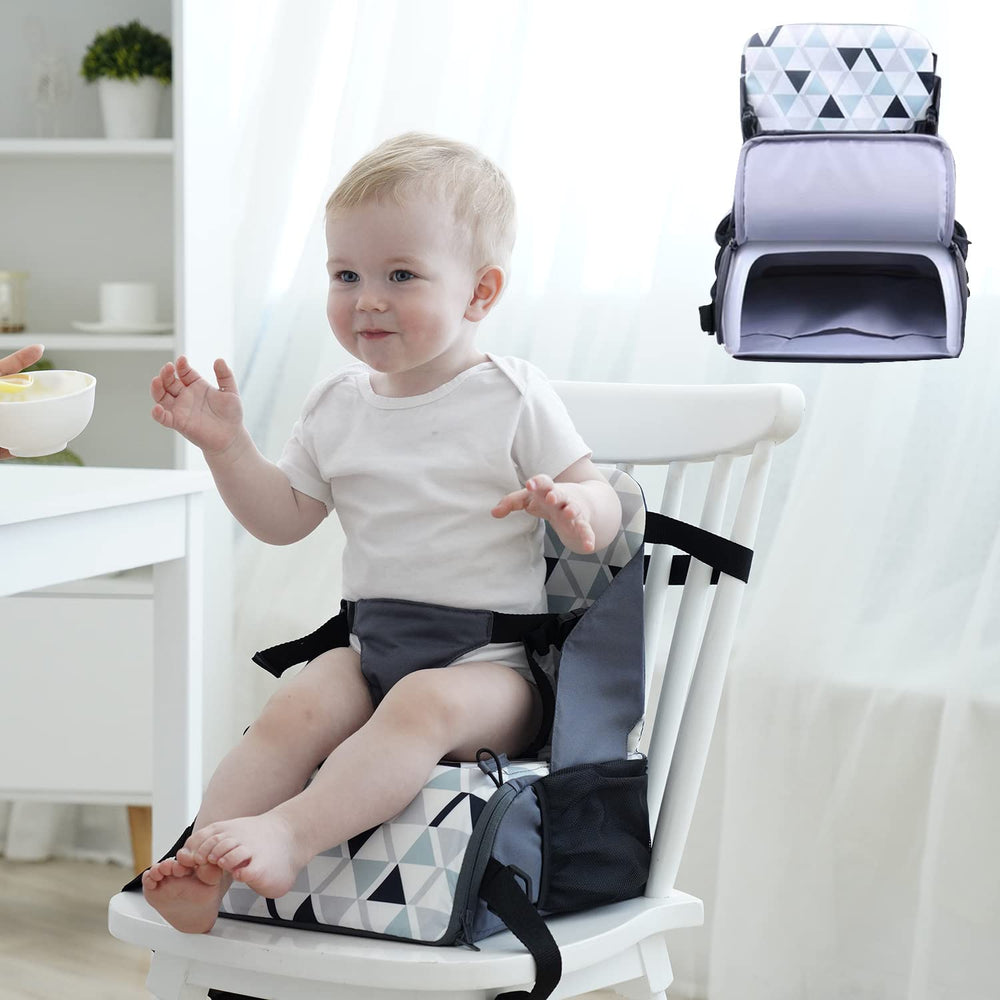 PandaEar Travel Booster Seat folding-design: folds flat for effortless packing and quick setup.
