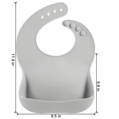 PandaEar waterproof toddler bib with large pocket catching crumbs and spills.
