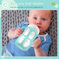 Panimosi baby bottle handle improves early self-feeding grip