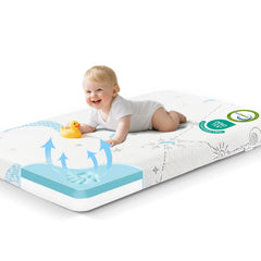 PanKers Pack and Play Mattress dual firmness supports infants and toddlers