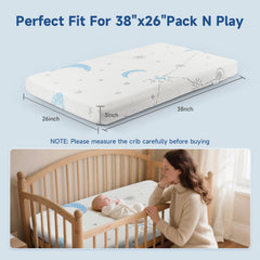 PanKers Pack and Play Mattress cover removable for machine washing