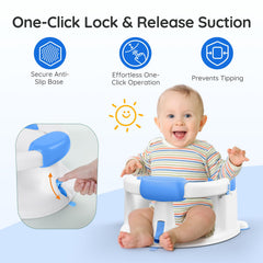 PANUSU Baby Bath Seat anti-slip cushion ensures comfortable grip