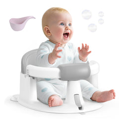 PANUSU baby bath seat suction cups securely grip smooth tubs for steady bath time.