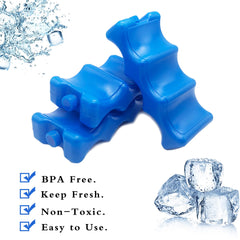 Panxxsen breastmilk ice pack bottle-cooling closeup demonstrates upright bottle contact for fast cooling