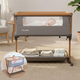 Papablic 4-in-1 bassinet bedside setup with side-zip for easy night feeds.