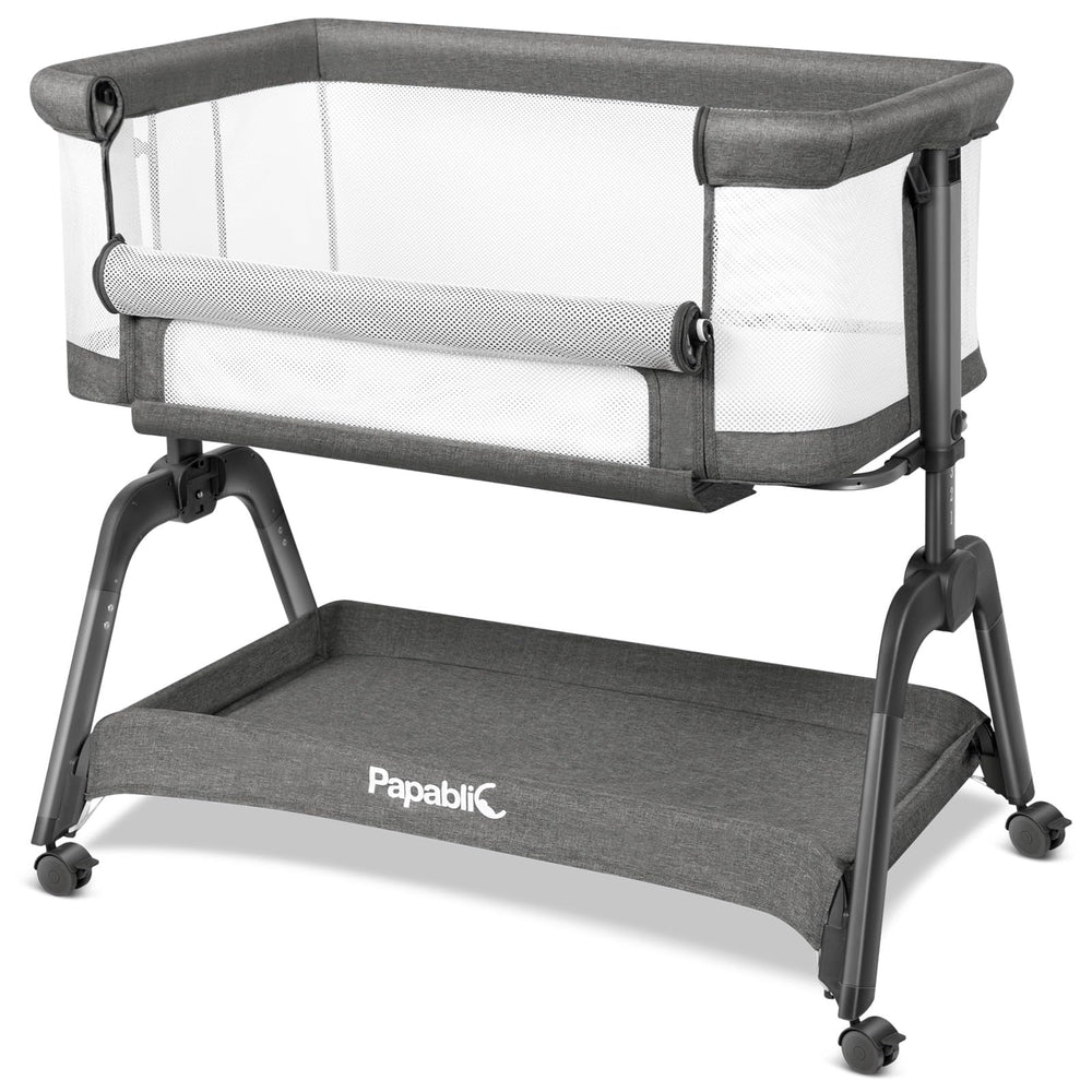 Papablic baby bassinet side-sleeper mesh keeps baby safely within reach at night