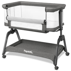 Papablic baby bassinet side-sleeper mesh keeps baby safely within reach at night
