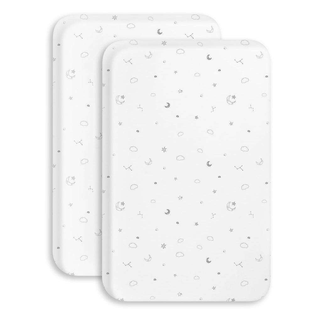 Papablic bassinet sheets 33x21-inch fit securely with a 360° elastic edge for quick changes.