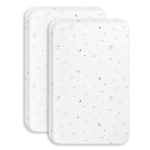 Papablic bassinet sheets 33x21-inch fit securely with a 360° elastic edge for quick changes.