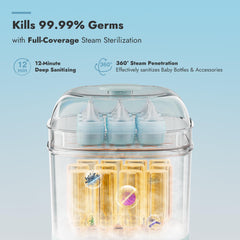 Papablic Pro Max bottle drying scene highlights ready-to-use bottles after cycle