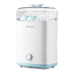 Papablic Bottle Sterilizer Pro top view shows compact size and simple controls for busy kitchens.