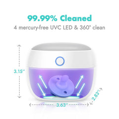 Papablic pacifier sanitizer rechargeable battery powers weeks of travel.