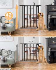 Papacare 42in gate demonstrates tool-free pressure-mount installation for quick setup