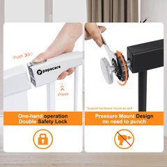 Papacare auto-close feature with hold-open option for hands-free passage.