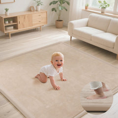 PapaMama baby play mat full view shows extra-large surface for safe crawling