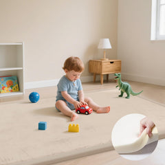 PapaMama memory-foam tummy-time play mat supports baby while learning to lift head.
